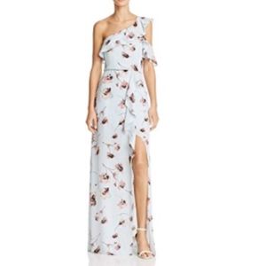 BCBG - Floral Print One- Shoulder Evening Dress